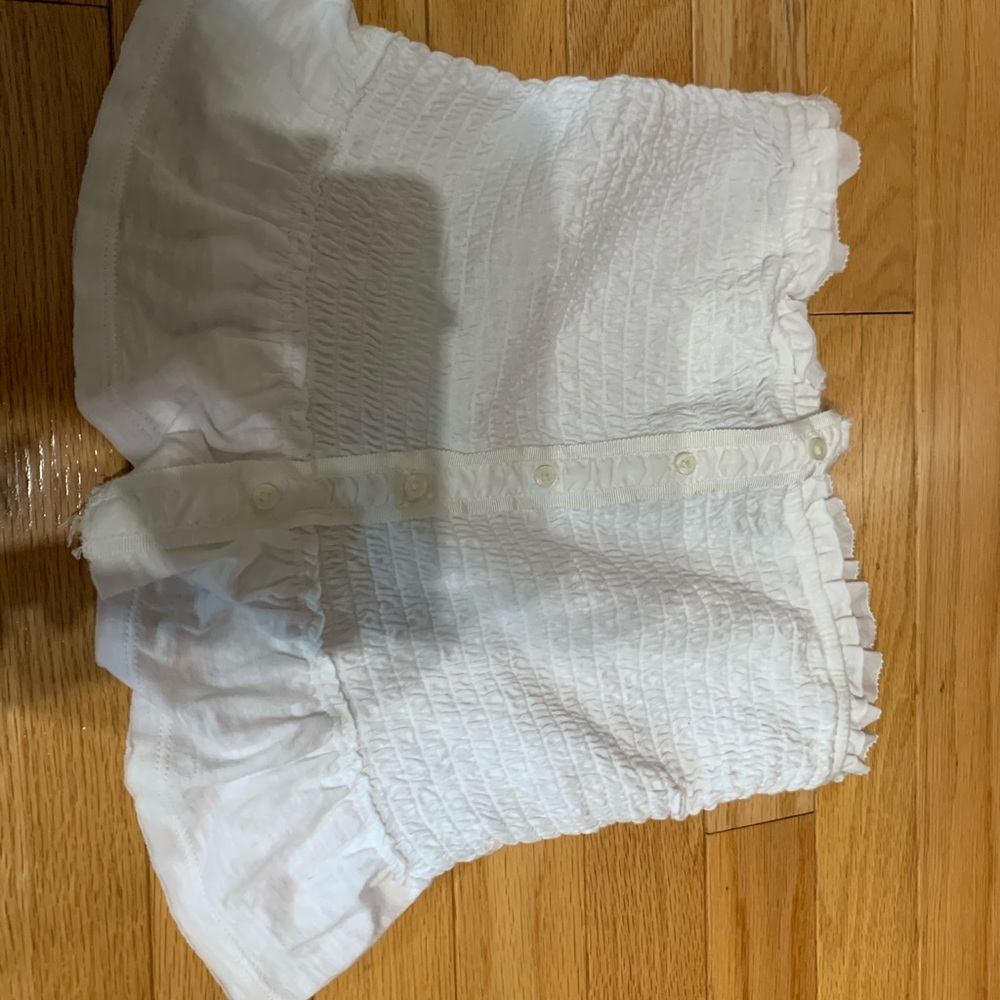 White Abercrombie and Fitch tube top with ruffles